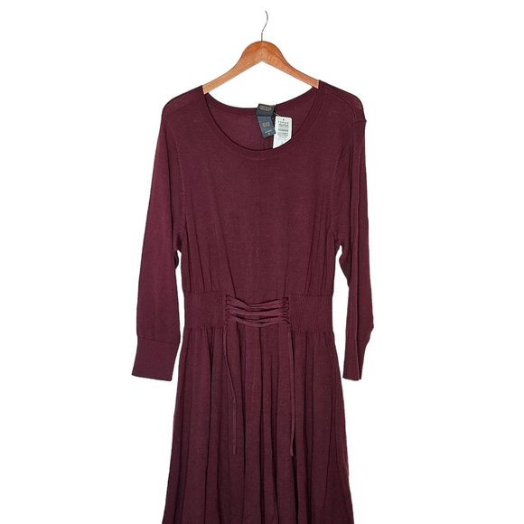 TORRID Outlander Burgundy Lace Waist Sweater Dress Plus size 2X NWT - Picture 6 of 14
